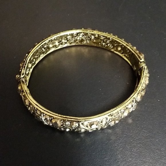 Vintage Hollycraft Golden Aurum Rhinestone Bracelet - Picture 4 of 6